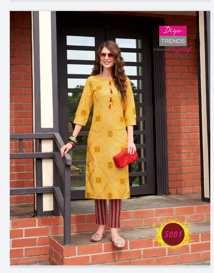 Fashionista 1 Ethnic Wear Rayon Designer Printed Kurtis With Bottom Collection
