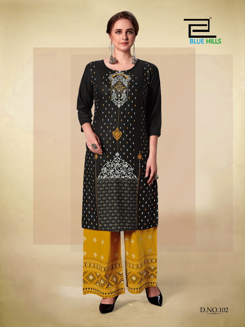 Blue Hills Dream 8 Latest Casual Wear Embroidery Work Heavy Rayon Kurtis With Plazzo Collection 