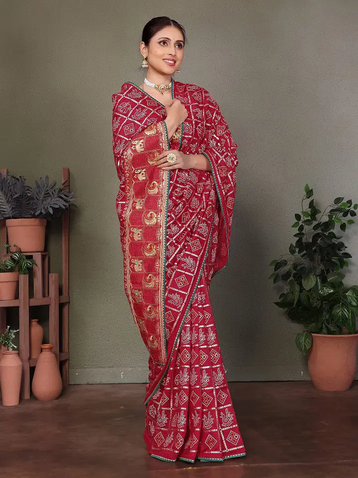 Kaavya 1 Bandhej Printed Silk Festive Wear Saree Online Wholesale