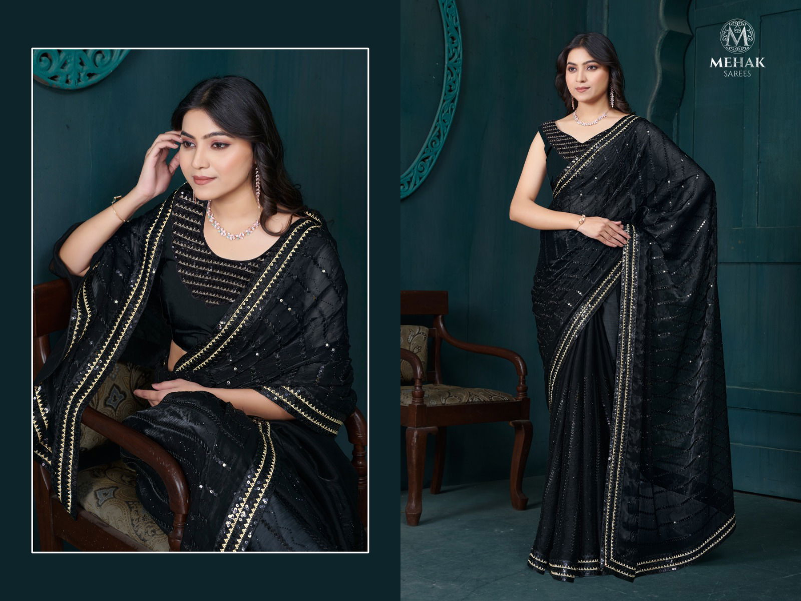 Mehek 892 A To D Silk Organza Embroidery Party Wear Saree Online Wholesale