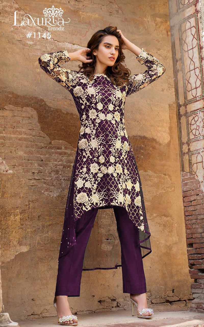 Laxuria Trendz 1145 Georgette Festive Wear Tops With Bottom Collection
