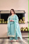 KF 309 Kalaai Chinon Embroidery Kurti With Bottom Dupatta
