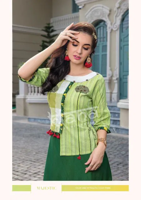 Kiana Amora Fancy Elegant Latest Designer Heavy Casual Wear Kurti With Bottom Collection
