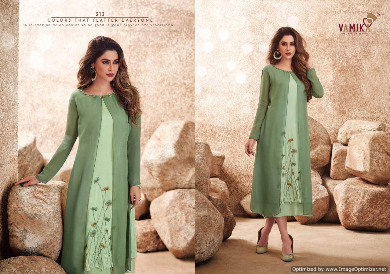 Vamika Upstylish 2 Latest fancy Designer Ethnic Wear Pure Viscose Maslin Silk Designer Kurti Collection
