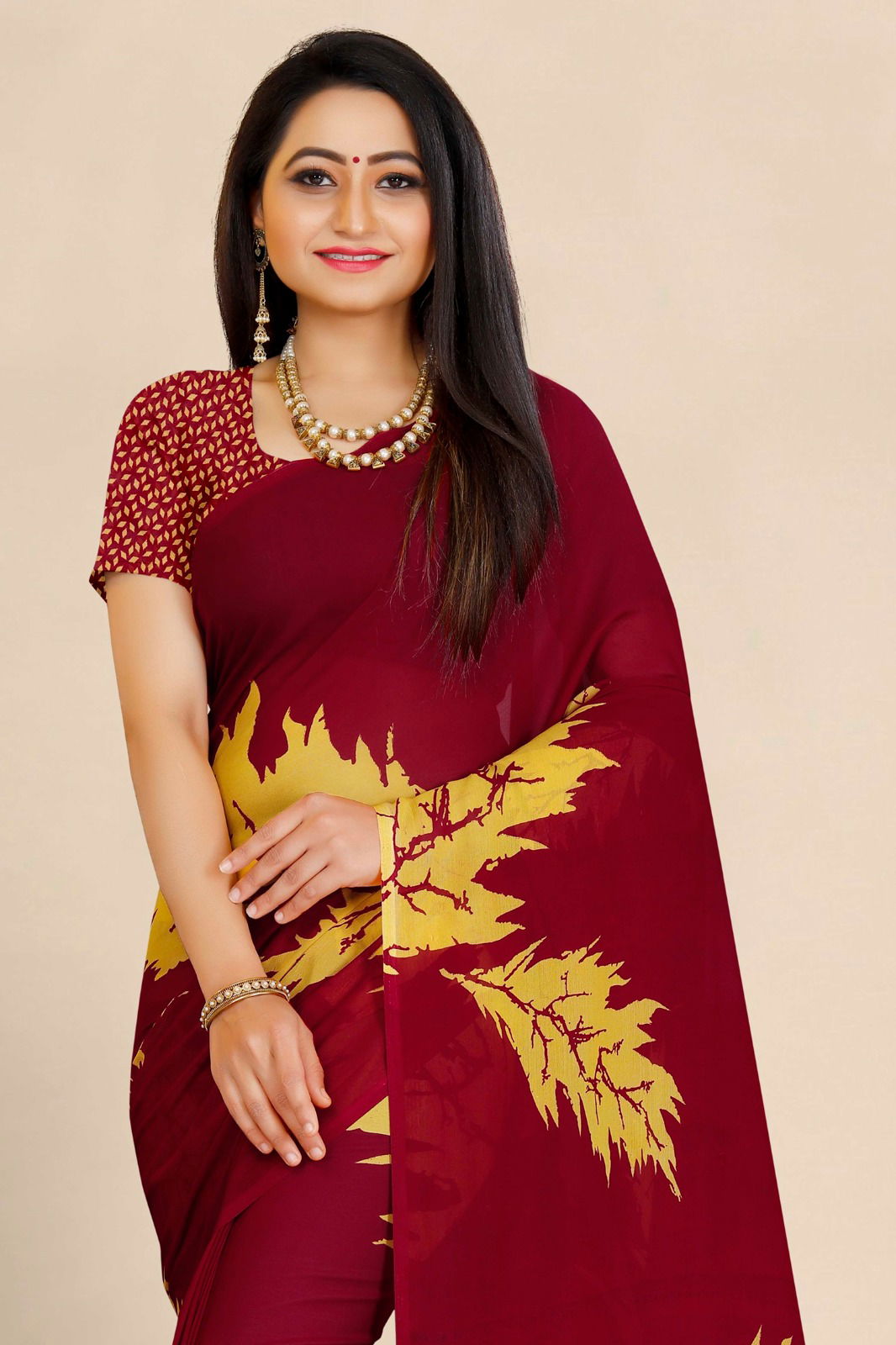 Dhruvi Floral Print Daily Wear Georgette Sarees Catalog