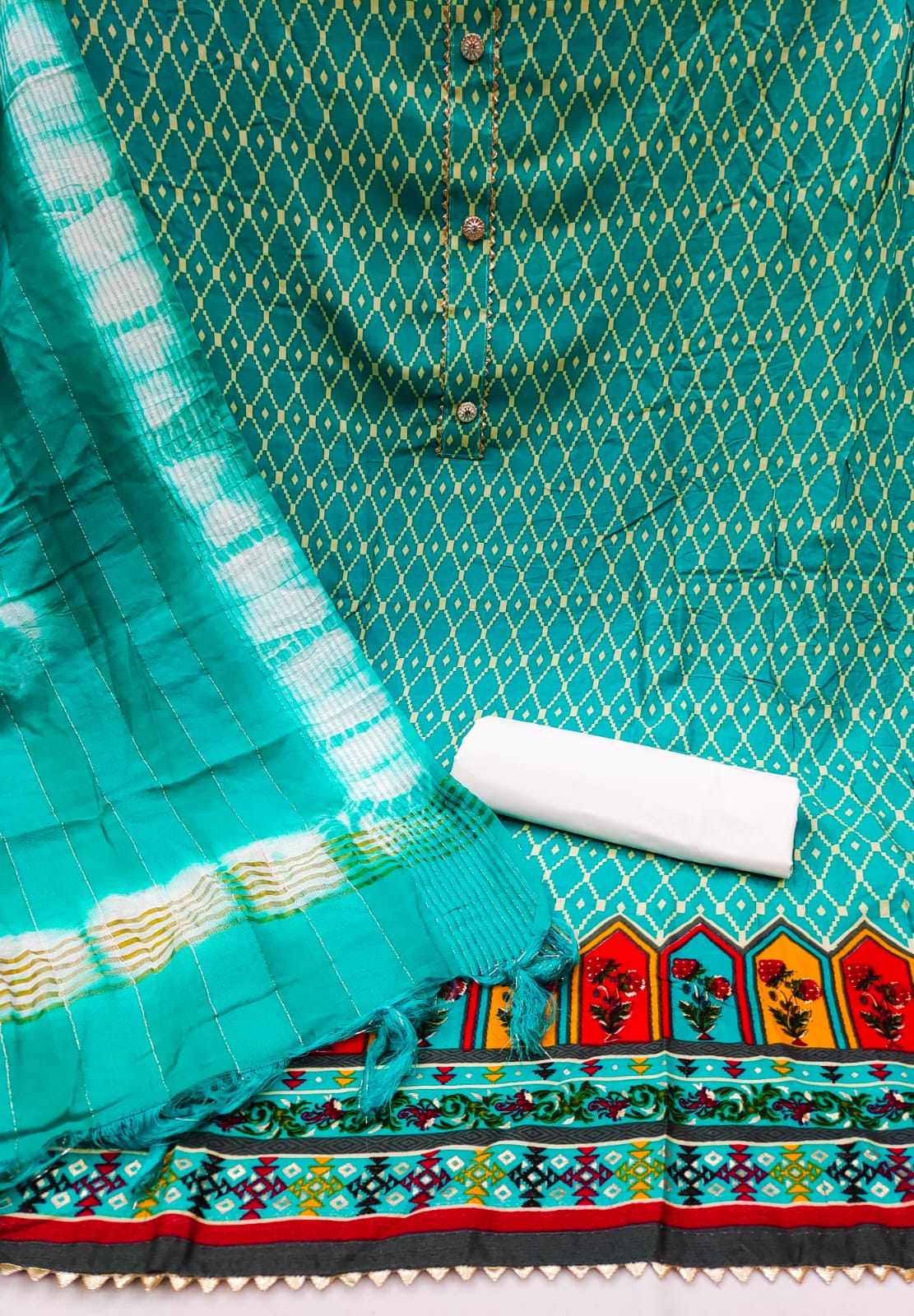 Nitya Nx Rayon Slub Bandhani Print  Non Catalog Dress Material
