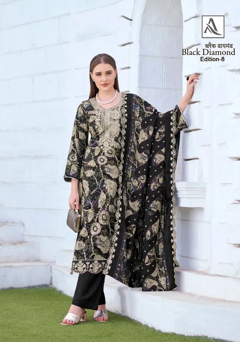 Black Diamond 8 By Alok Suit Rayon Printed Dress Material Wholesale Price In Surat
