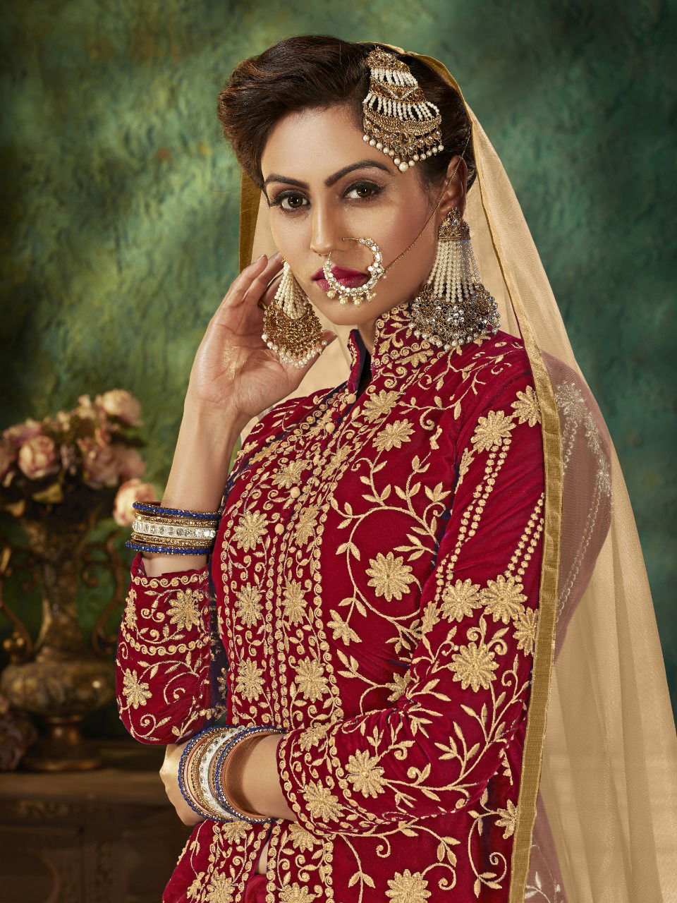 Senhora Zara 19 Colours Wedding Wear Velvet With Embroidery And Stone Work With Net Dupatta And Skirt Salwar Suits Collection
