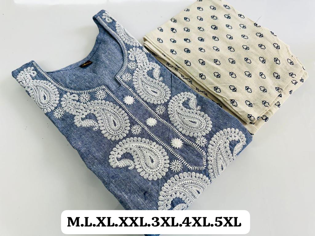 Virat Heavy Embroidery Cotton Kurti With Bottom Catalog