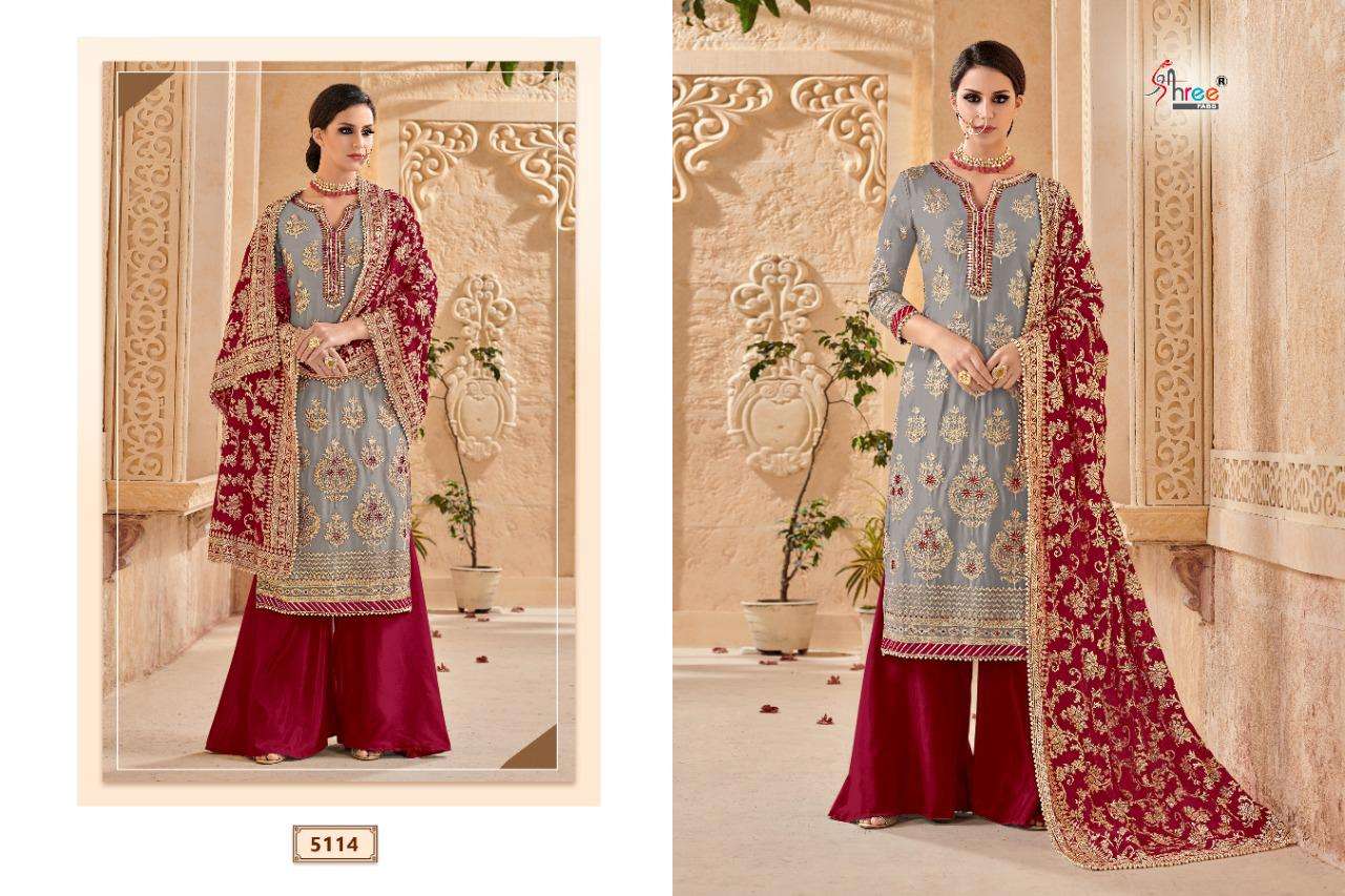 ShreeFab  Mutiyaar Gold Latest Designer Heavy Embroidery Work Salwar Suit Collection With Pure Chinon Heavy Embroidery & Four side Embroidered Lace Dupatta 