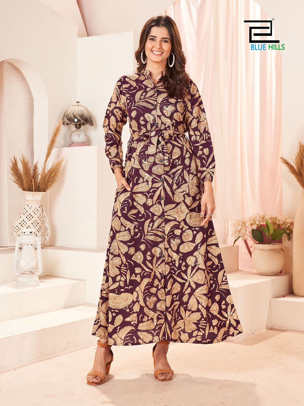 Blue Hills Ameesha Vol 3 Rayon Printed Long Kurtis Catalog
