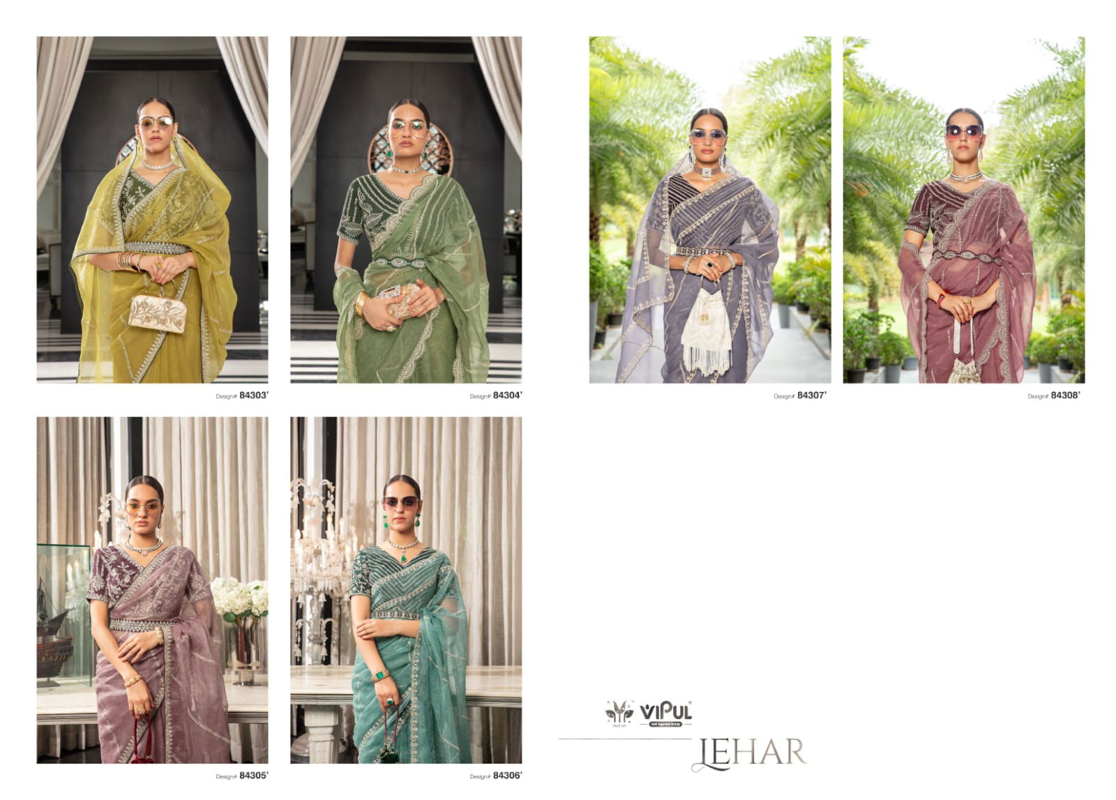 Lehar By Vipul Organza Designer Sarees Exporters In India