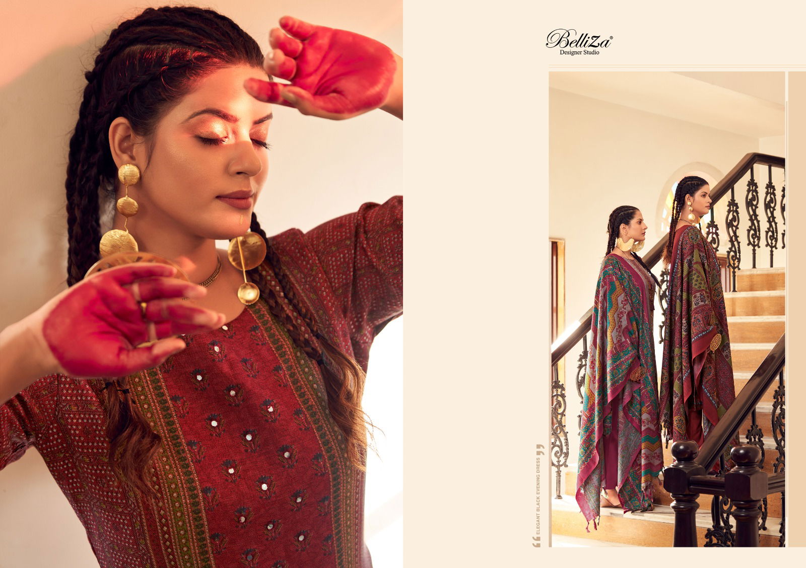 Haifa By Belliza Winter Wear Pashmina Dress Material Catalog

