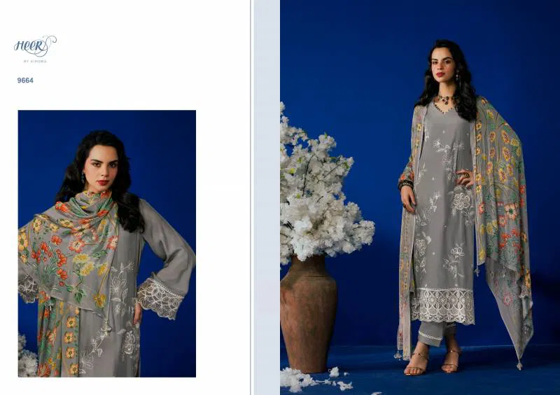 Heer Florus By Kimora Maslin Embroidered Salwar Suits Wholesale Price In Surat