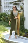 Tew Viscos Rayon With Embroidered Work Kurti With Bottom Dupatta Wholesale In India