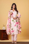 Naisha K 300 Cotton Printed Kurti With Pant Dupatta Suppliers In India