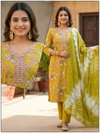 Naisha K 724 Vertican Discharge Print Kurti With Bottom Dupatta Wholesale Online