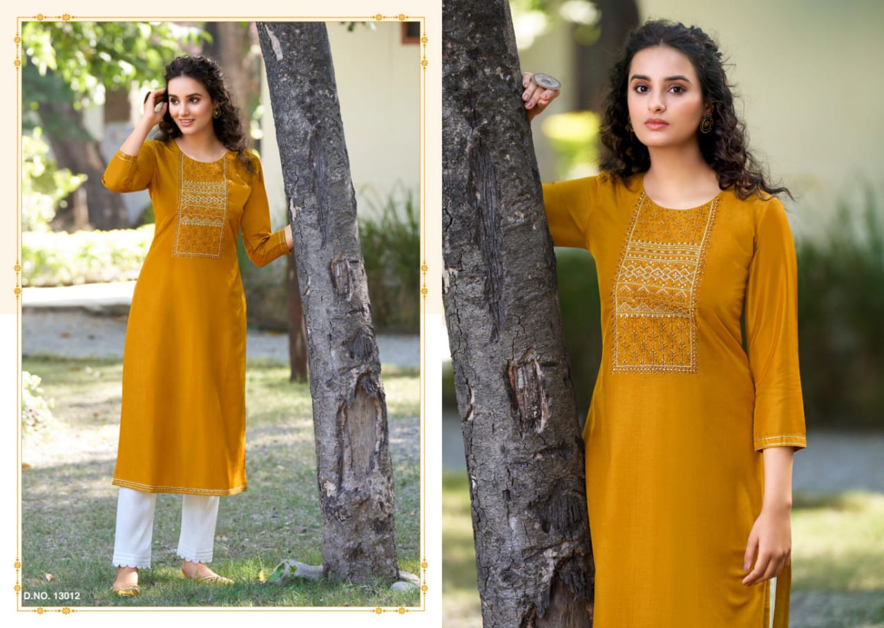Kalaroop Kites 4 New Exclusive Party Wear Silk Embroidery Kurti Collection