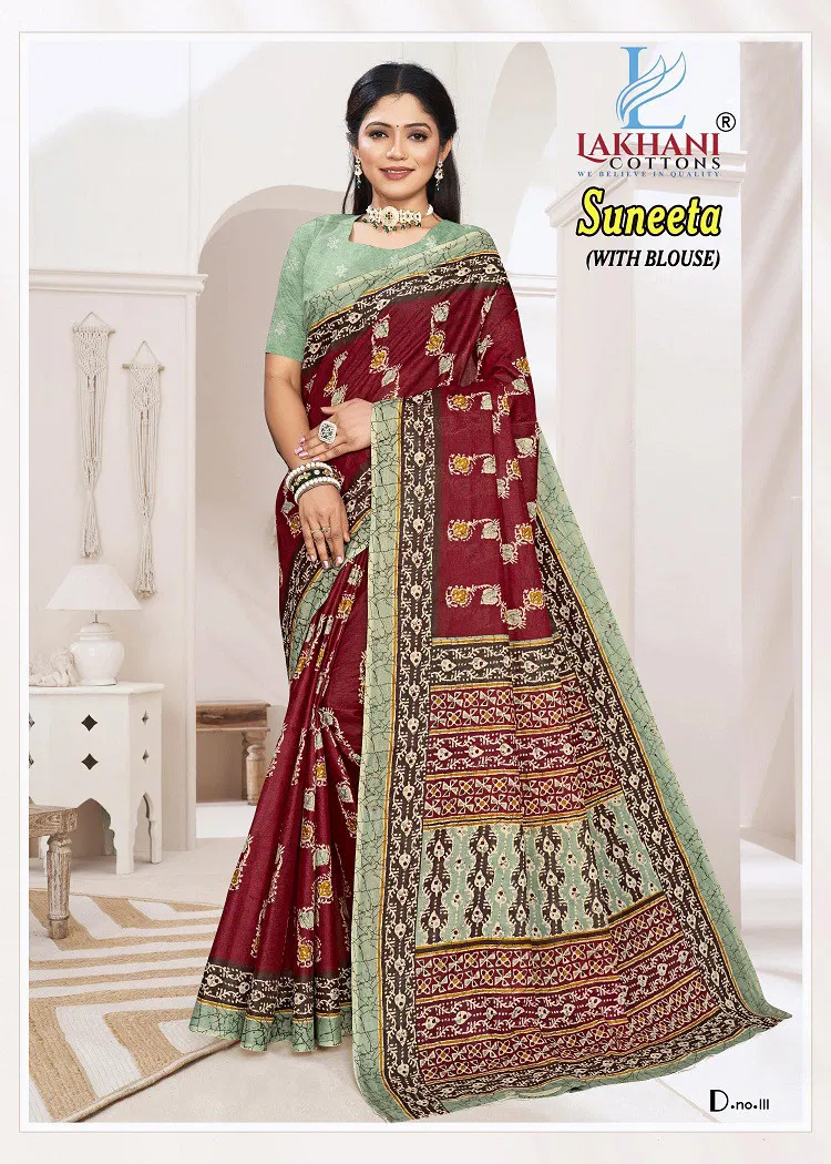 Lakhani Suneeta Casual Wear Batik Cotton Saree Wholesale In India