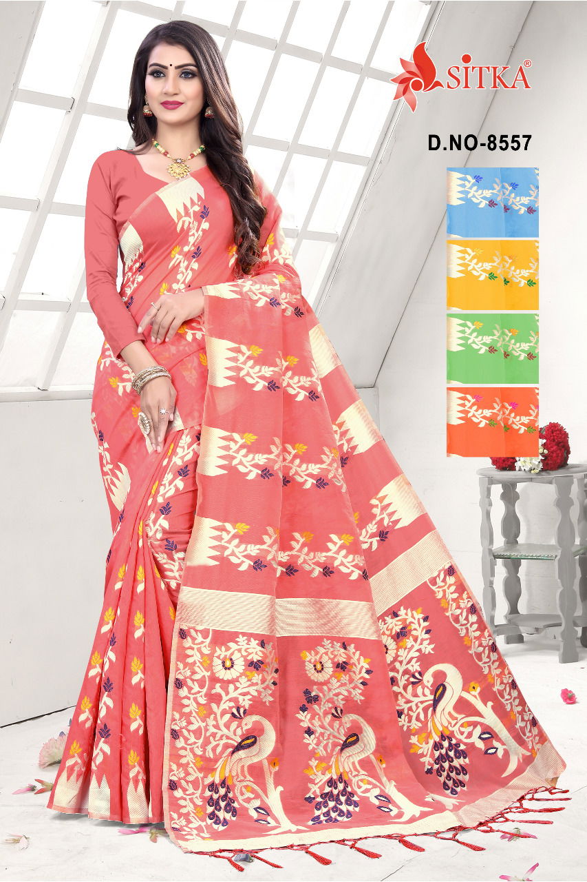 Sondesh 8557 Ethnic Festive Wear Soft Cotton Designer Sarees Collection
