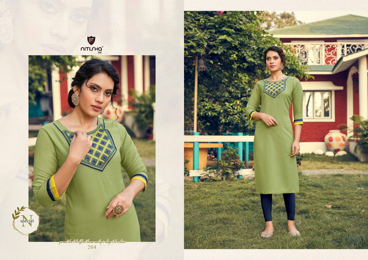 Nitisha Fogg 2 Latest Fancy Casual Regular Wear Cotton Embroidery Kurtis Collection
