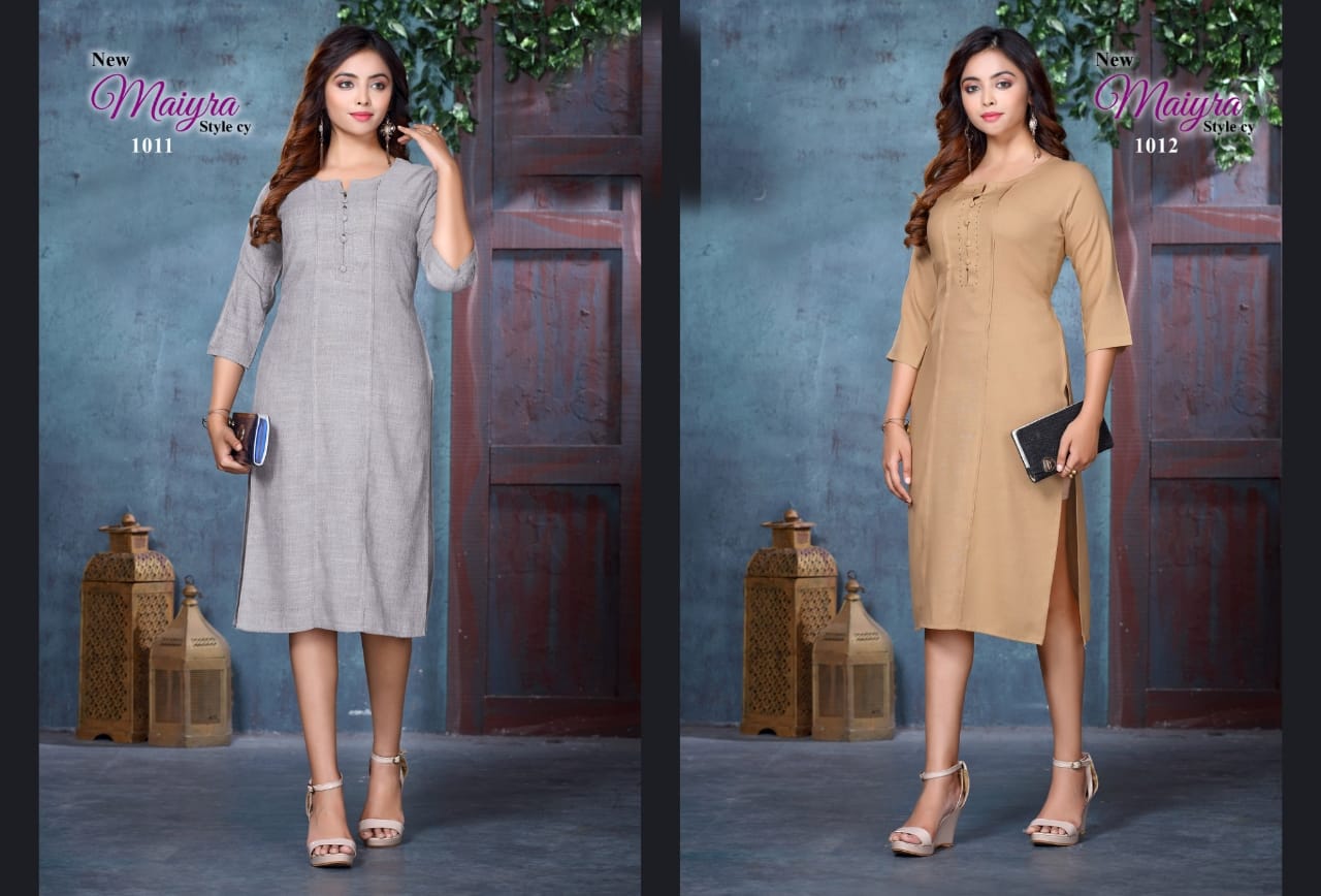 Beauty Queen New Maiyra Designer Ethnic Wear Rayon Kurti Collection