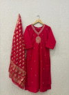 Naisha K 340 Roman Silk Embroidery Kurti With Pant Dupatta Exporters In India