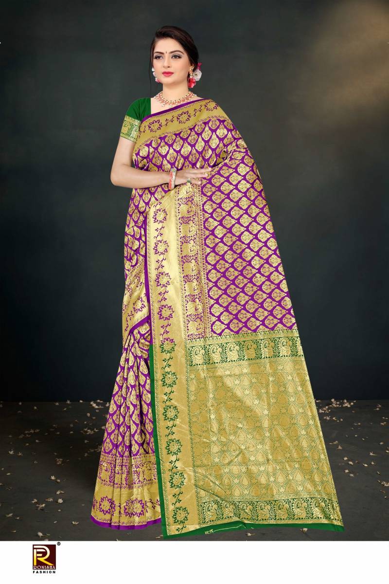 Ronisha 221 Festive Wear Stylish Banarasi Silk Saree Wholesale Market In Surat