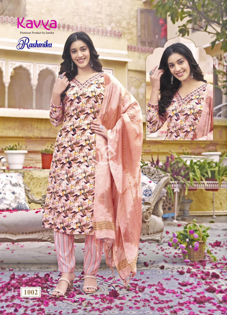 Kavya Rashmika Vol 1 Printed Straight Kurti With Bottom Dupatta Wholesale Clothing Suppliers In India