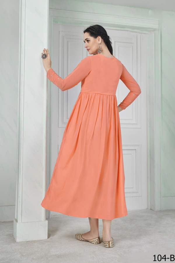 Zuri Mom And Daughter Kurti Ethnic Wear Heavy Blumming Georgette Embroidery Exclusive look with Gota patti Lace Designer Kurtis Collection
