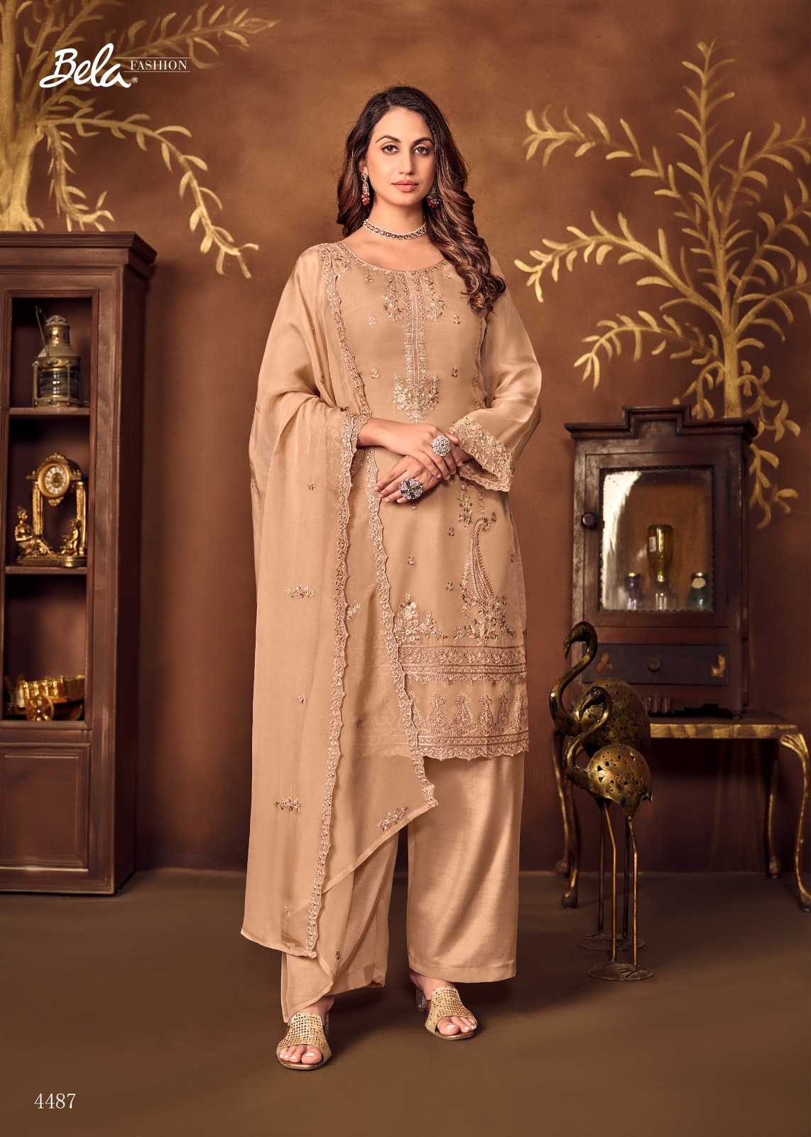 Jaan E Jahan By Bela Fancy Organza Dress Material Wholesale In India