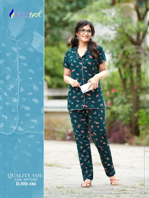 Rangjyot 201 Latest Night Wear Hosiery Cotton Printed Night Suit Collection
