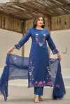Naisha K 84 Mal Cotton Embroidered Kurti Bottom With Dupatta Wholesale Market In Surat