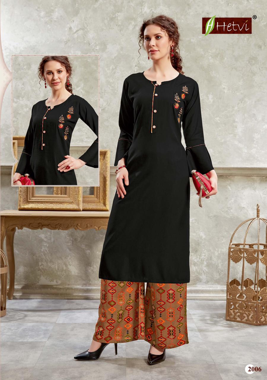 Hetvi Nidhi Ethnic Wear Rayon Designer Printed Kurtis With Bottom Collection