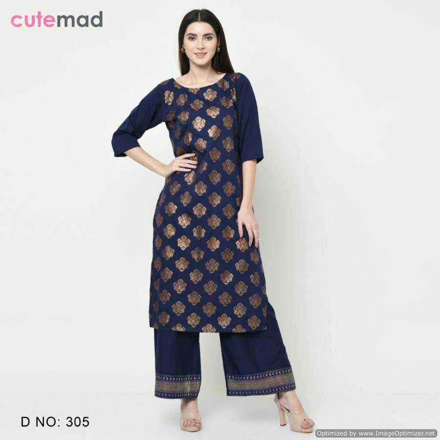 Cutemad 3 Heavy Fancy Wear American Crape Printed  Kurti With Bottom