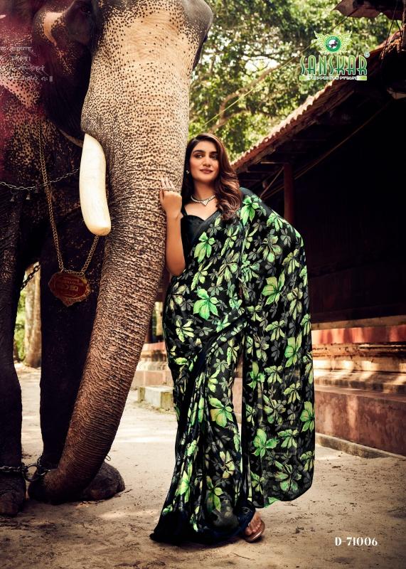 Coconut By Sanskar Satin Siffon Florence Printed Trendy Sarees