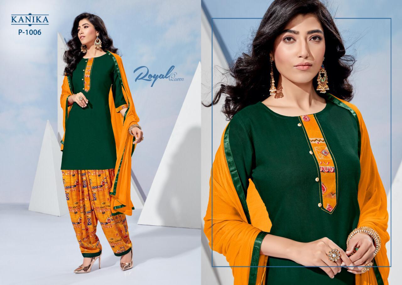 KANIKA Patiyala Queen Reyon Daily Wear Punjabi Patiyala Salwar Suit Collections