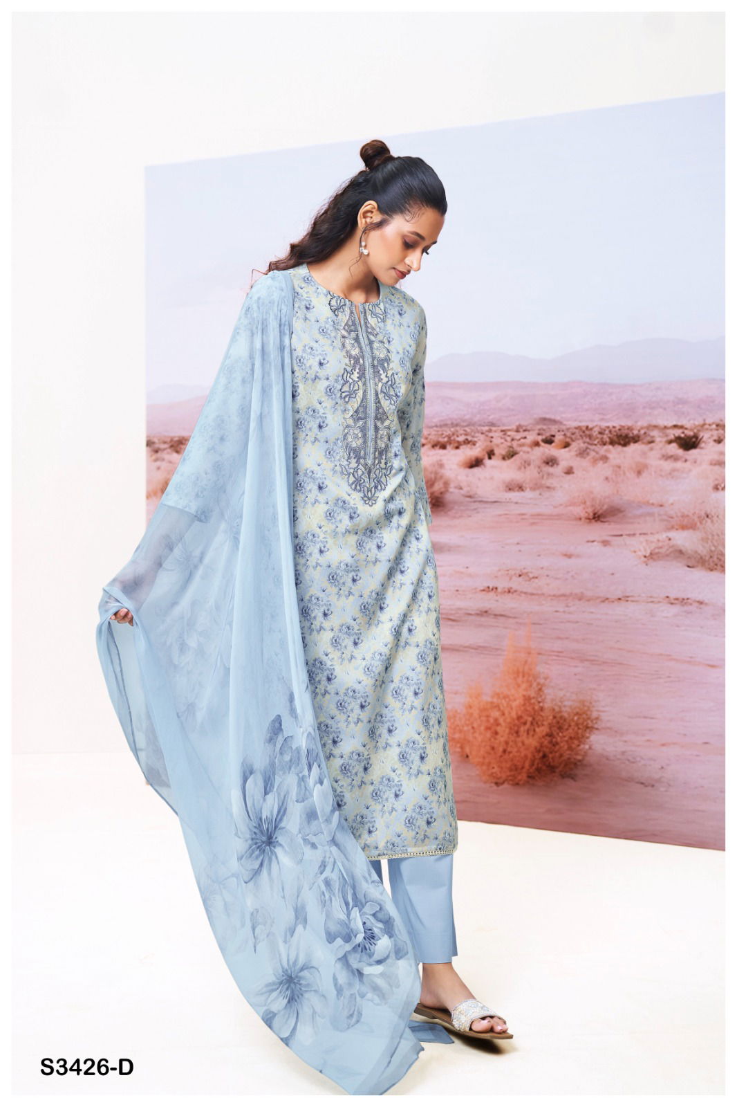 Brea 3426 By Ganga Cotton Printed Embroidery Salwar Suit Surat Wholesale Market