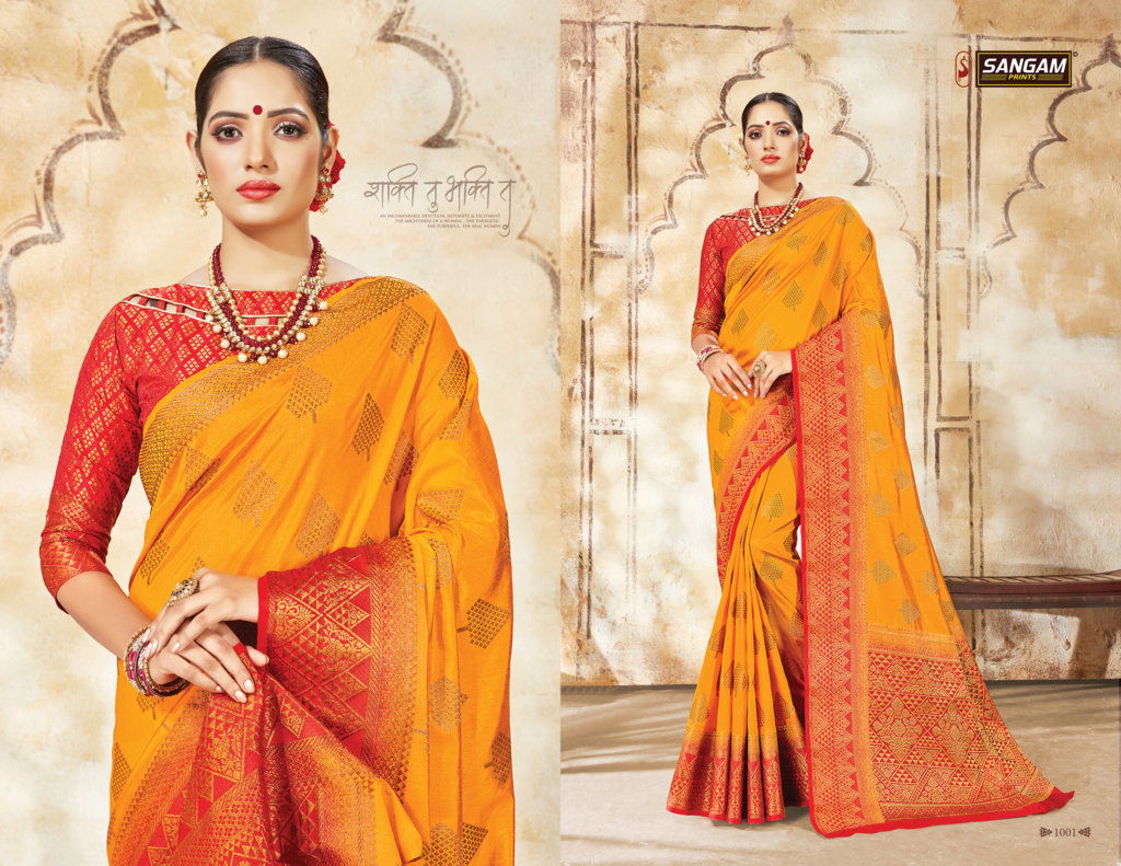 Sangam Samaira Fancy Festive Wear Heavy Printed Silk Designer Saree Collection 
