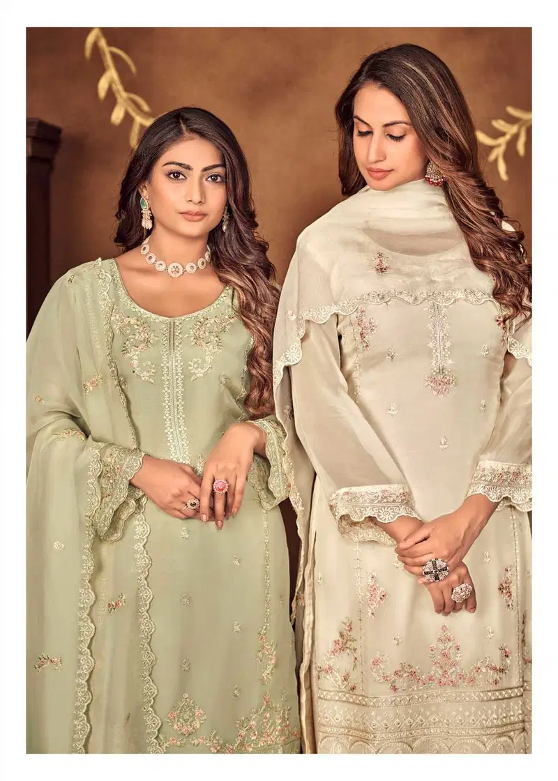 Jaan E Jahan By Bela Fancy Organza Dress Material Wholesale In India