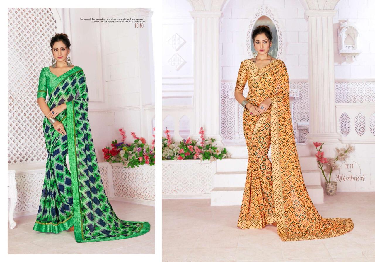 SHUBH SHREE KALERI Latest Designer fancy Regular Wear Wetless Japan Sarton Border And Blouse Saree Collection