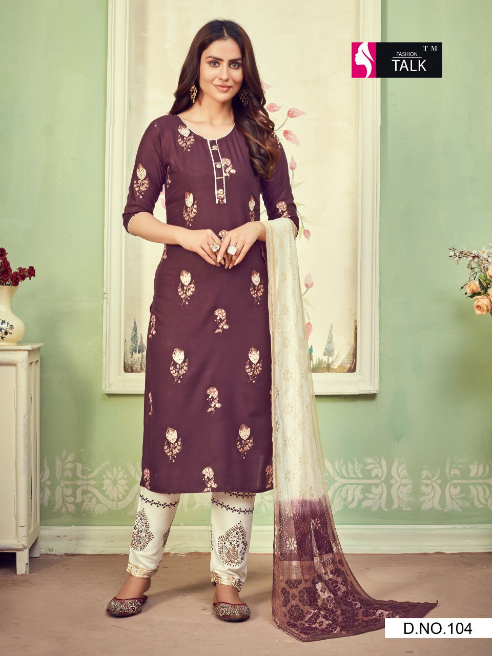 Ft Cherry 1 Latest Fancy Designer Ethnic Wear Rayon Foil Printed  Ready Made Salwar Suit Collection
