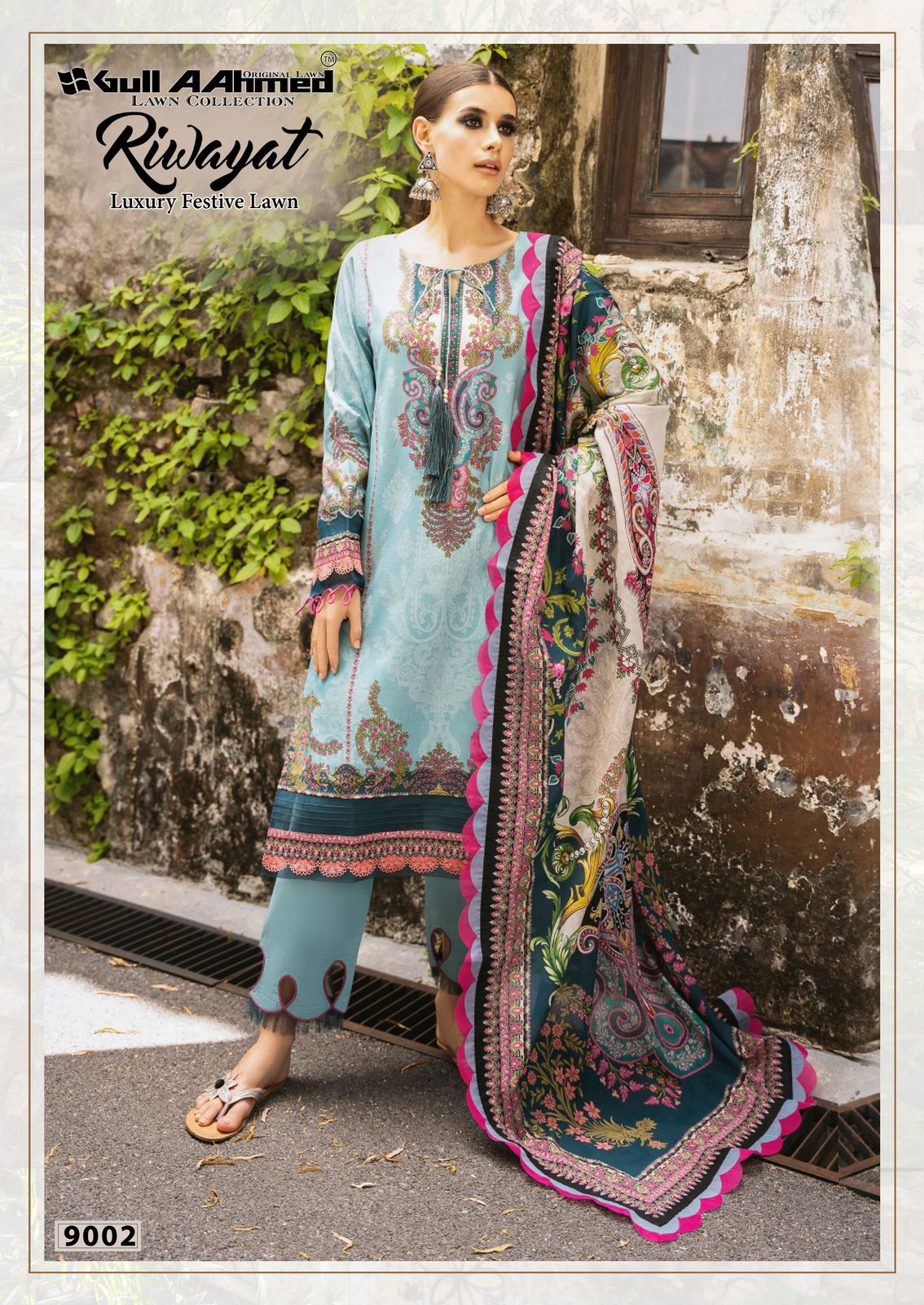Riwayat Vol 9 By Gull A  Ahmed Lawn Cotton Pakistani Dress Material Suppliers In India