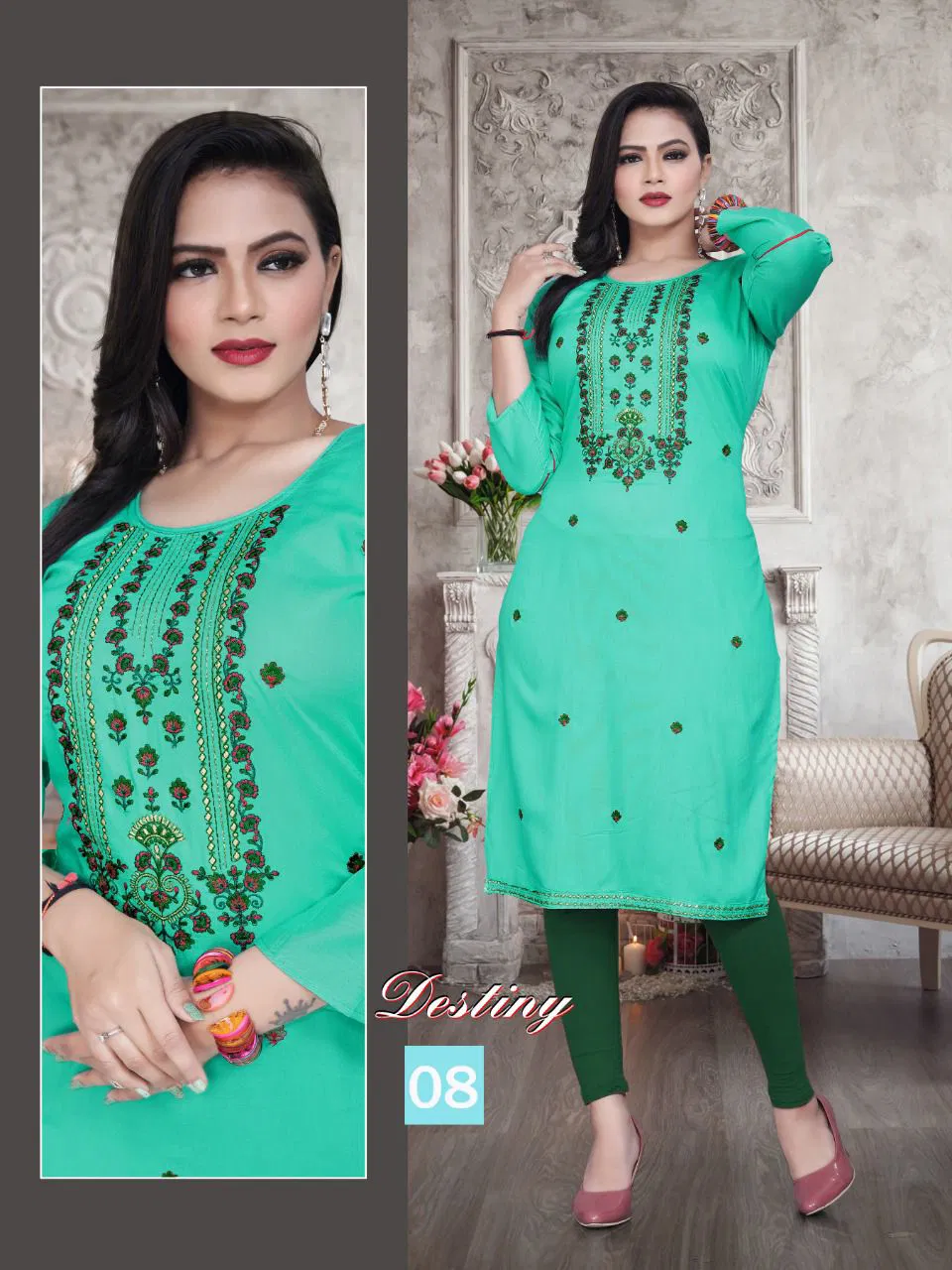 Beauty Queen Destiny 3 Latest Fancy party Wear Printed Kurti Collection