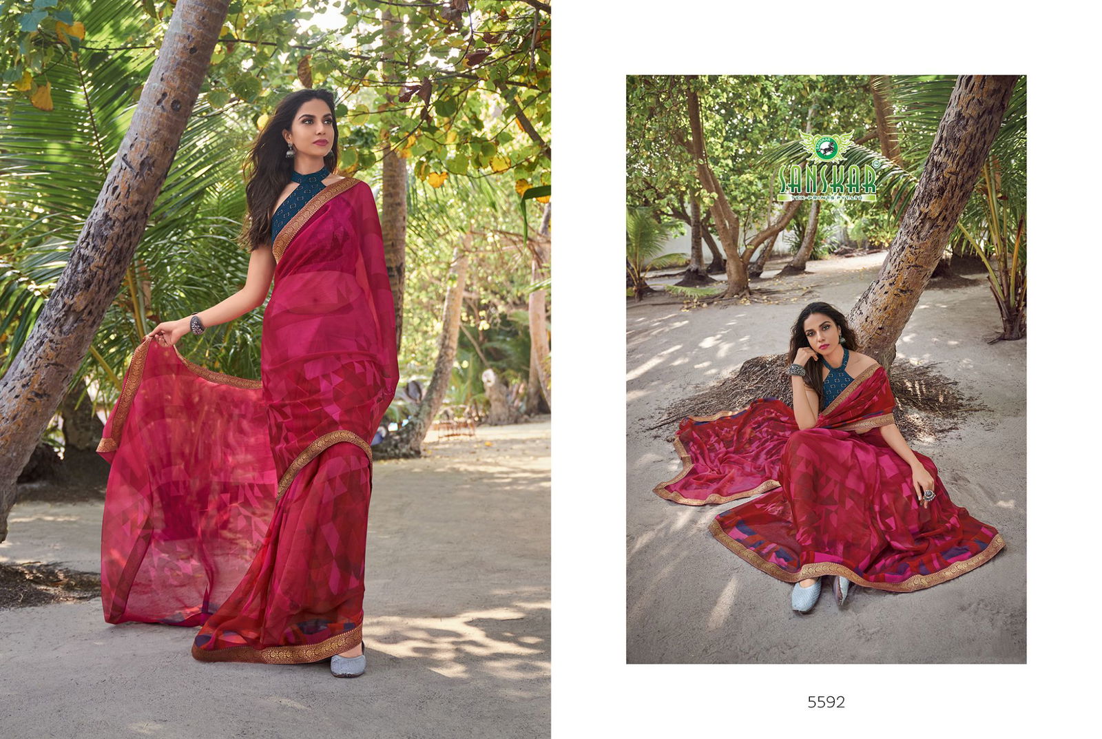 Sanskar Jharonka Latest Fancy Printed Daily Wear Saree Georgette Saree Collection 