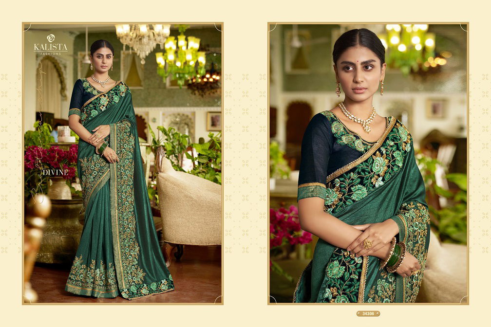 Kalista Sana Gold Edition Wedding Wear Heavy Embroidery Designer Sarees Collection
