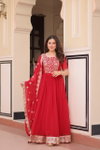 KA 1177 Charming Designer Faux Blooming Gown With Dupatta Wholesale Online