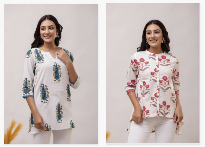 Stylee Girl 20 Cotton Printed Fancy Ladies Tops Wholesale Market In Surat With Price