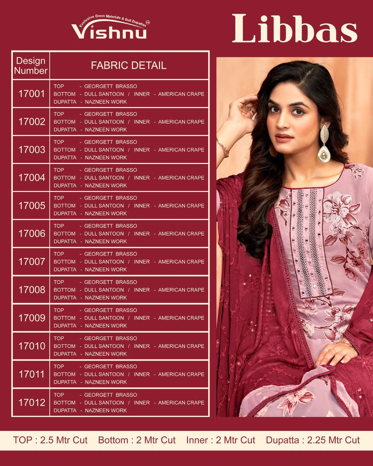 Libaas By Vishnu Roman Georgette Brasso Wholesale Dress Material In India