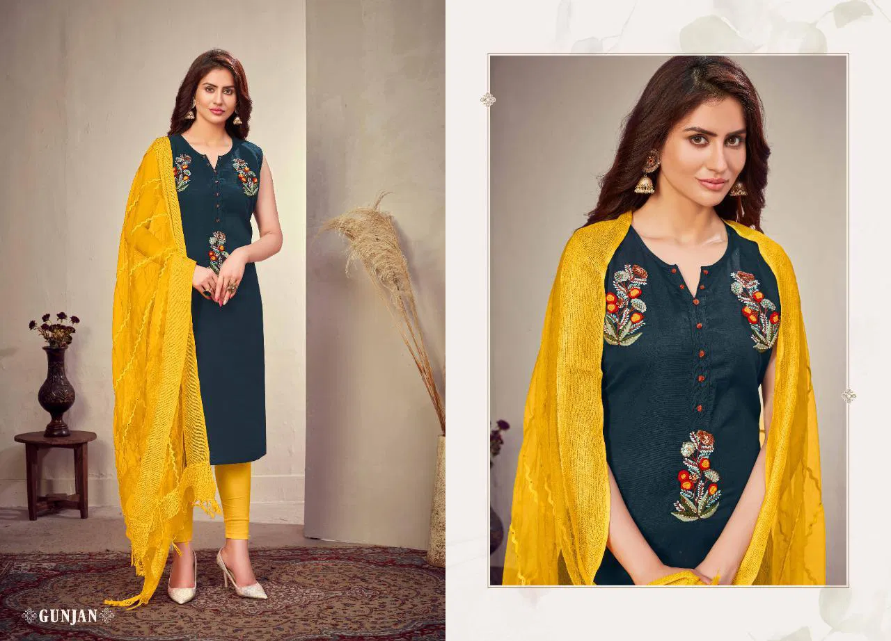 Saheli Dhara Heavy Linen Fancy Designer Ethnic Wear Heavy linen Kurtis With Dupatta Collection